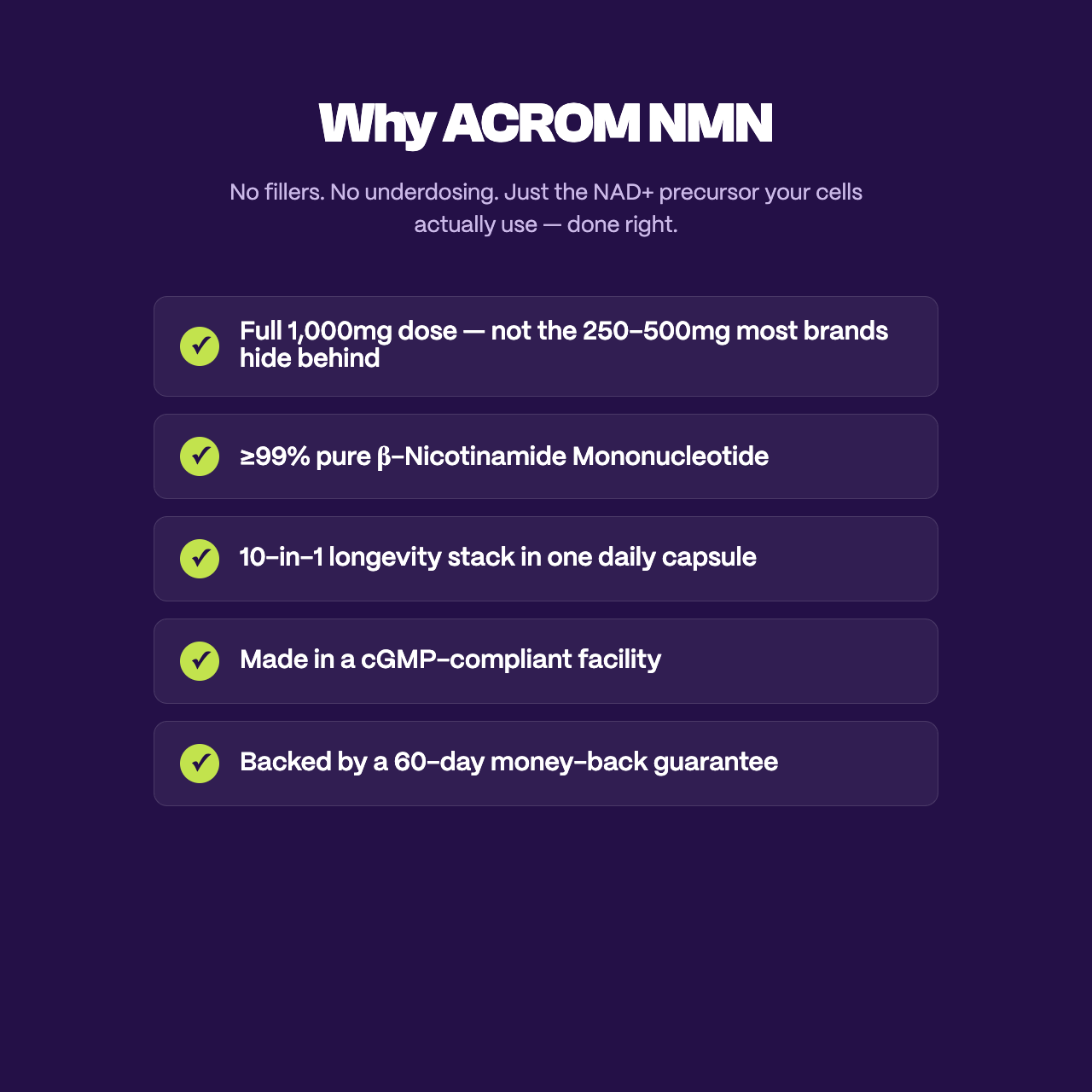 Why ACROM NMN — what's inside